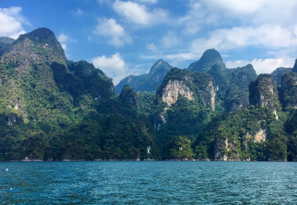 Khao Sok National Park cliffs over a lake