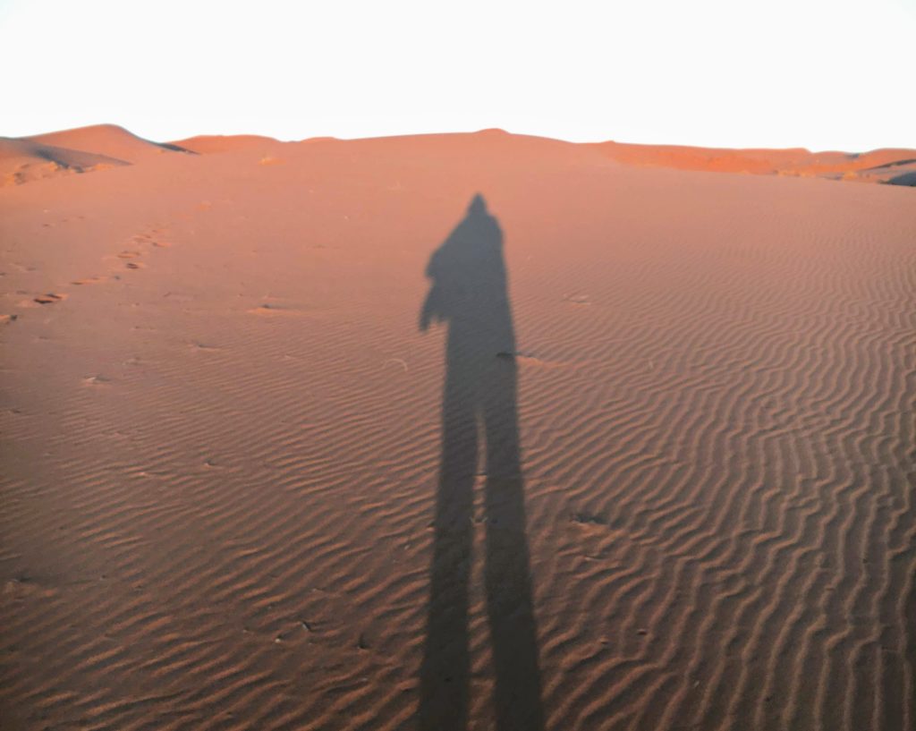 Sunrise desert shadow, Merzouga Morocco 2016