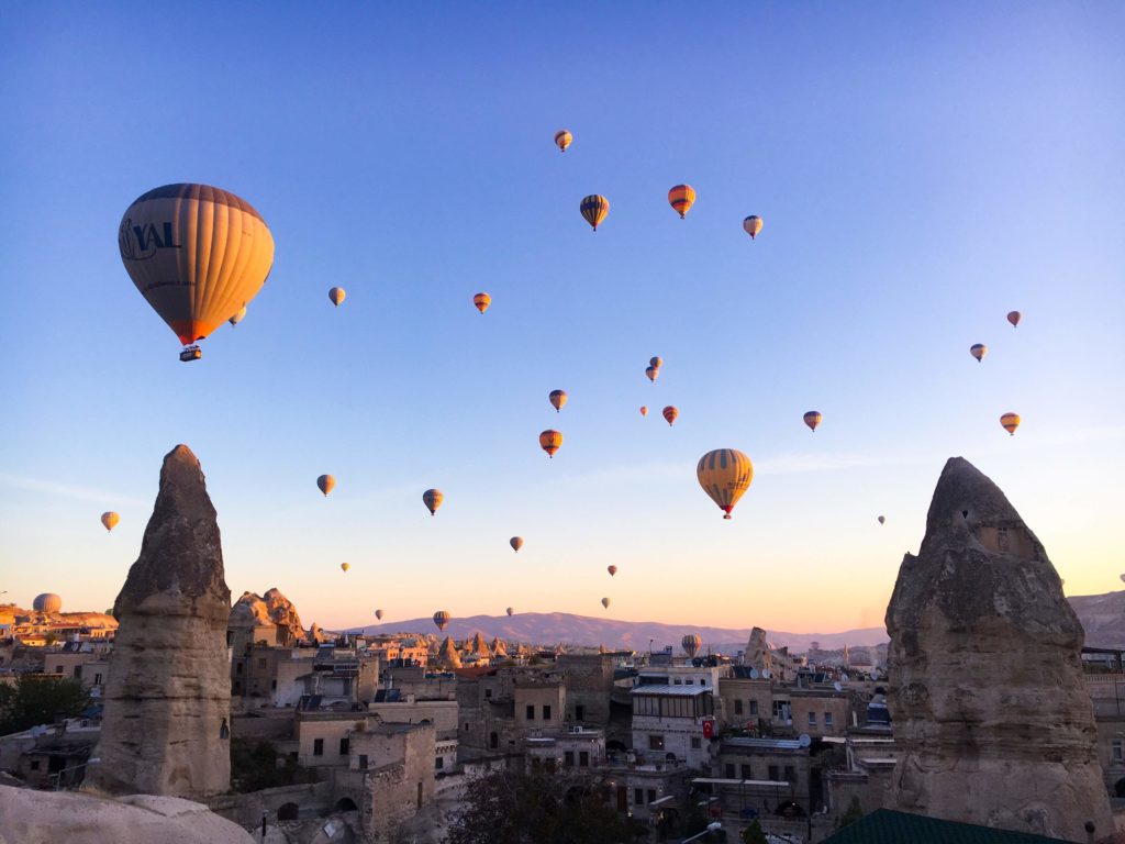 Cappadocia, Turkey hot air balloons at sunrise