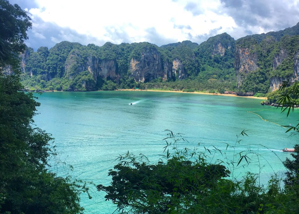 HIking in the jungles over Railay beach gives these beautiful sea views, Thailand