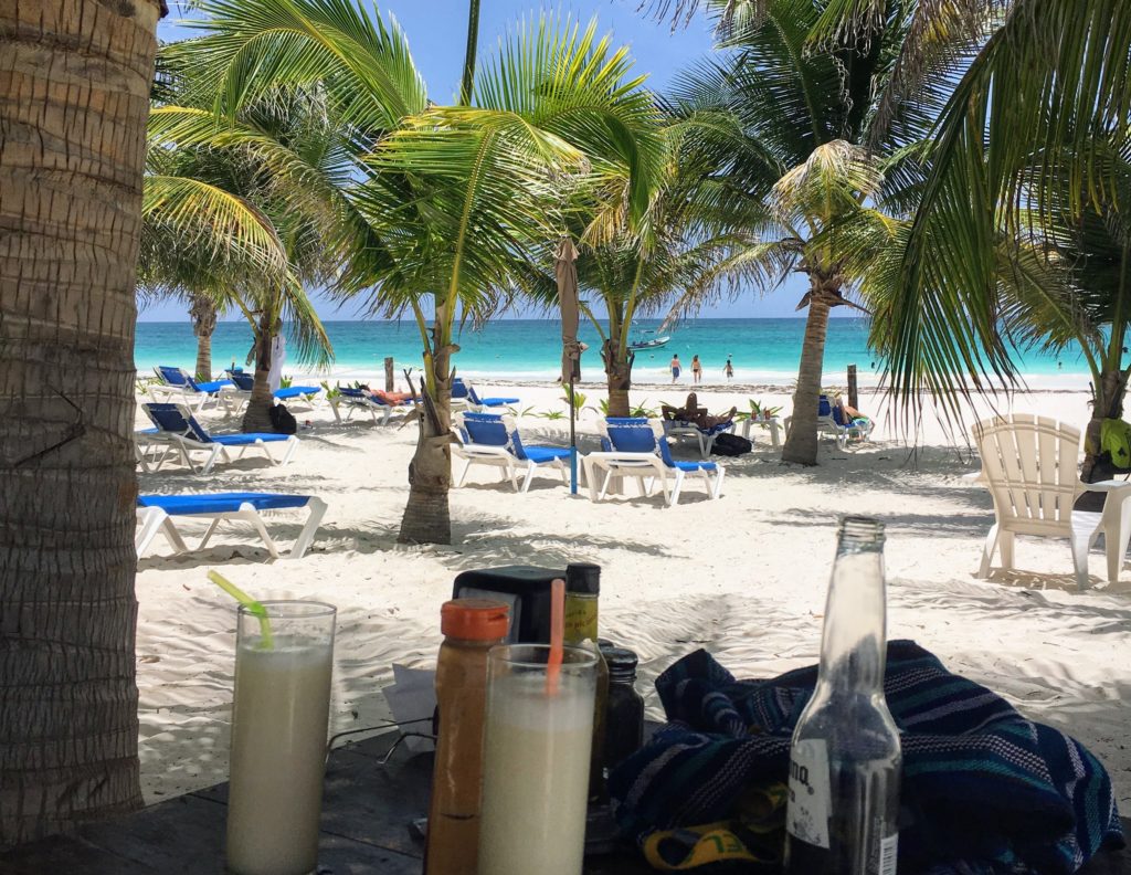 Beach in Tulum, Belize to Mexico backpacking itinerary