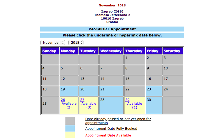 US Embassy renewal passport appointment