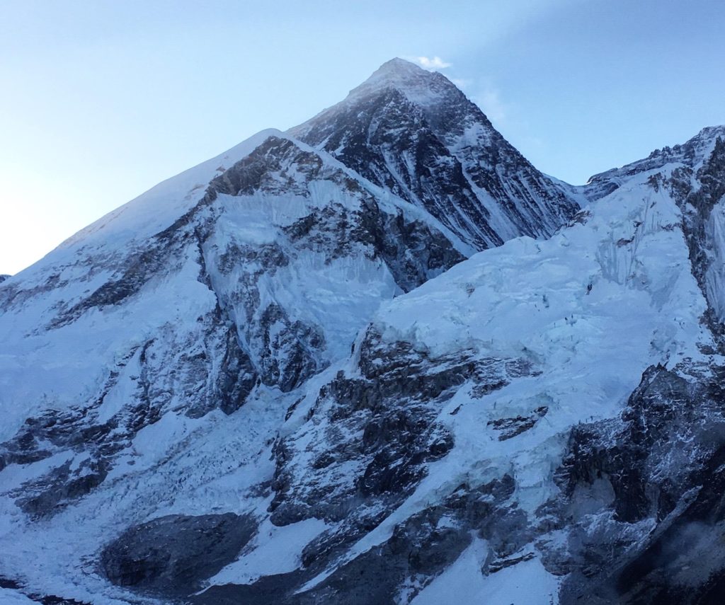 Everest and the Khumbu ice fall and glacier from Kala Patthar at sunrise, Nepal