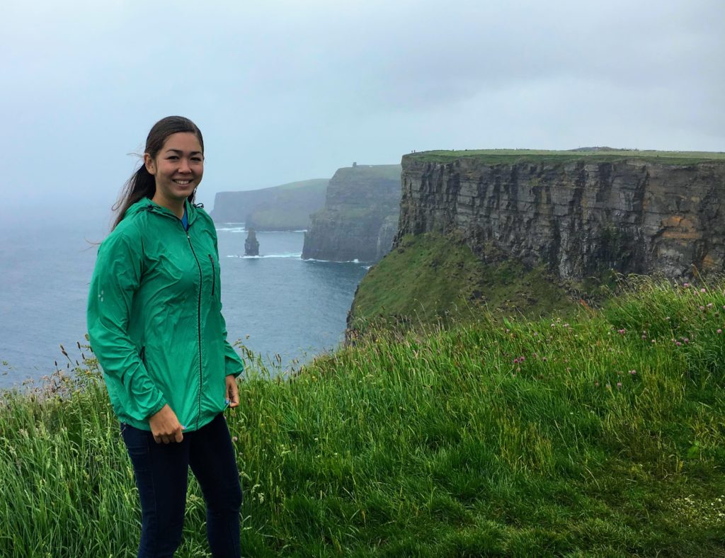 Cliffs of Moher in typical Irish weather, budget for travel to Ireland