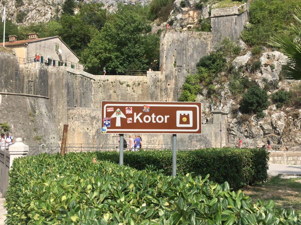 Kotor Montenegro Old Town, Fortress, and Sign Post. Five Days in Montenegro Itinerary