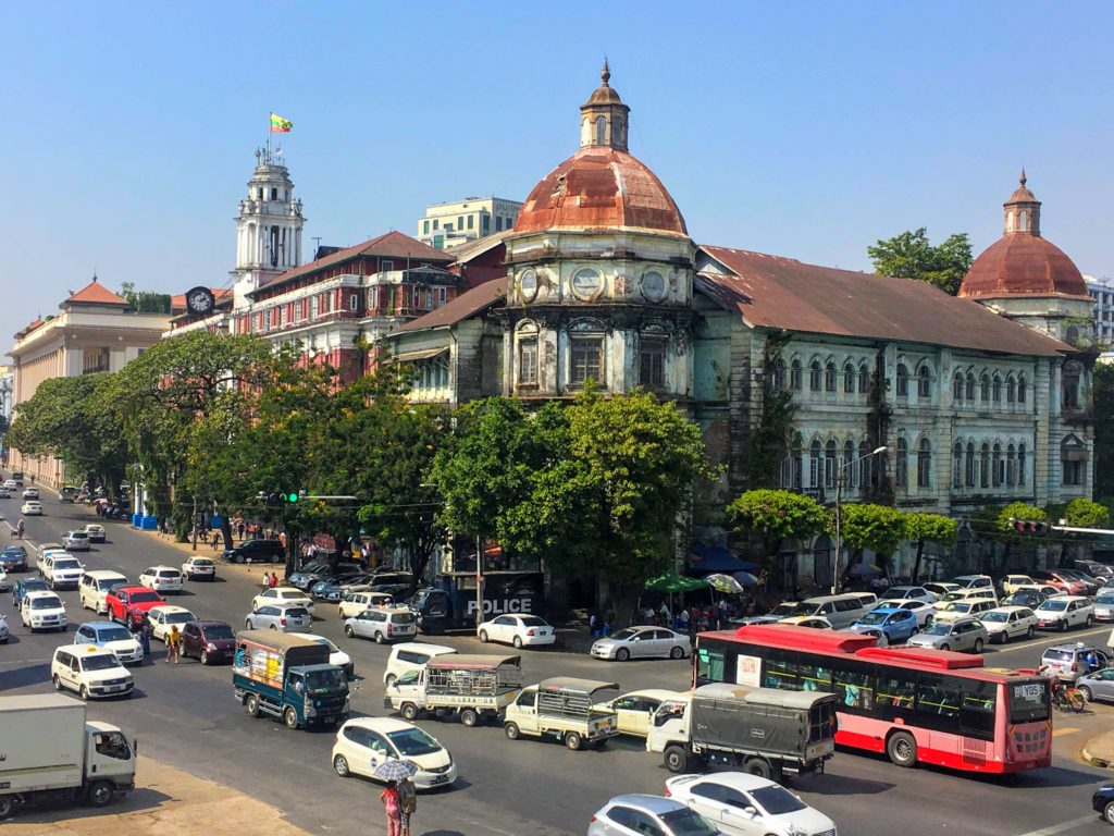 Colonial buildings in Yangon. Things to do in Yangon, Myanmar