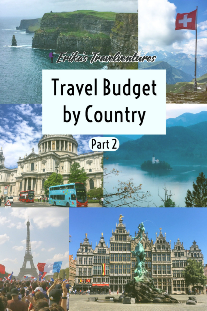 Daily Travel Budget for England, Paris, Belgium, Ireland, Switzerland, and Slovenia Pinterest