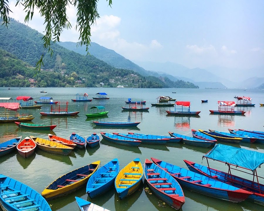 Pokhara lake kayaks, Nepal