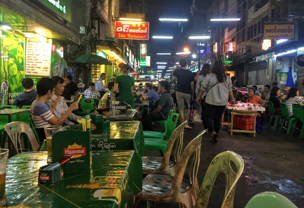 19th street food in Yangon, Myanmar