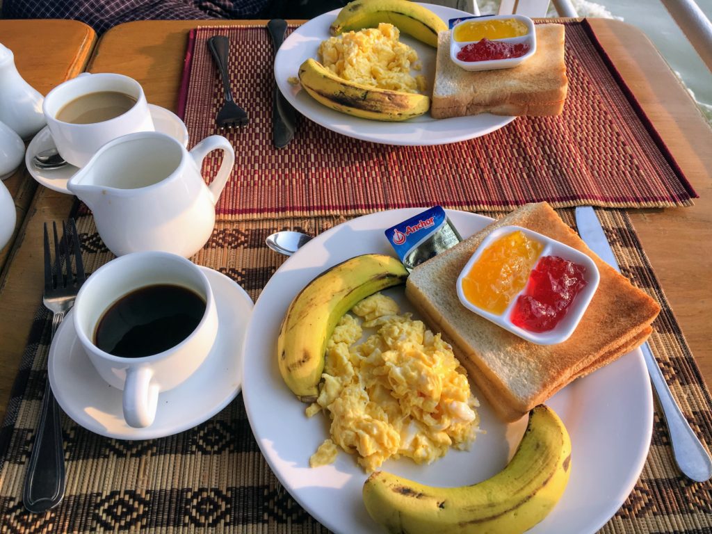 Breakfast on RV Panorama Bagan to Mandalay Ferry, Myanmar