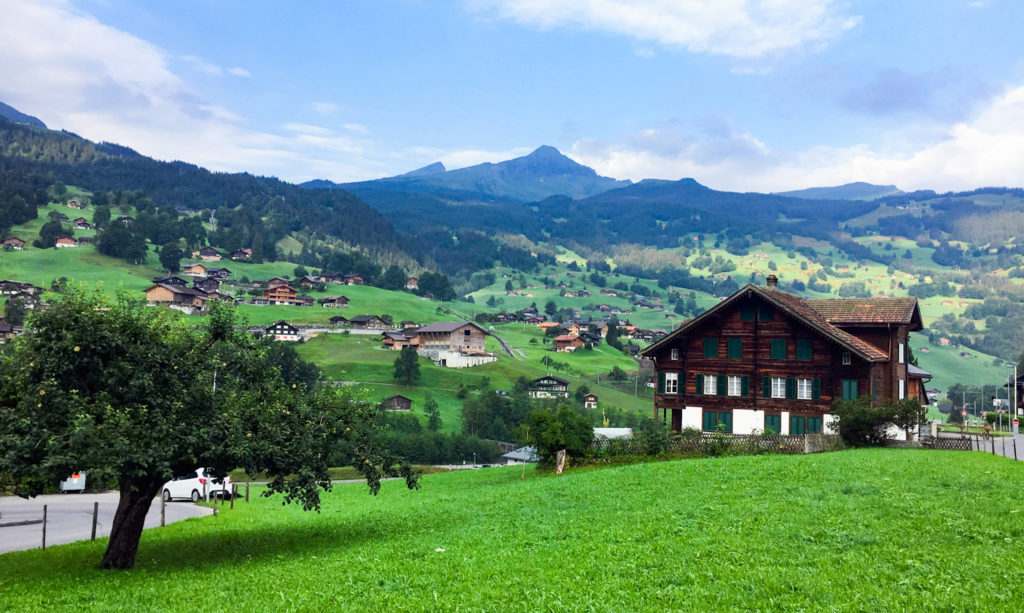 Hiking the Eiger trail in Switzerland, in the Swiss Alps. Between Kleine Scheidegg, Grindelwald, Lauterbrunnen, and Interlaken hike