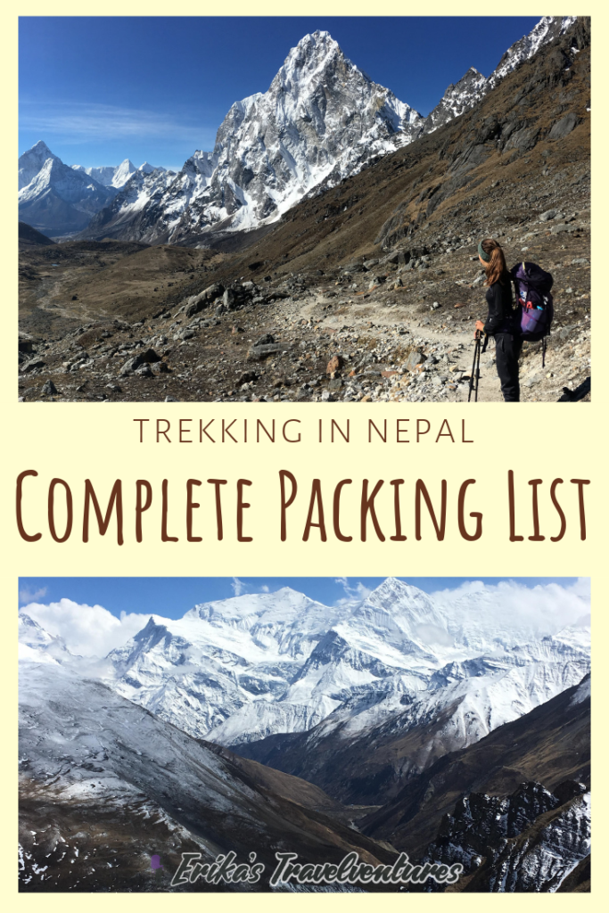 Everest Base Camp Packing List, Annapurna Circuit Packing List, Trekking in Nepal Packing List Ultimate List for What to Pack for Nepal treks in the Himalayas