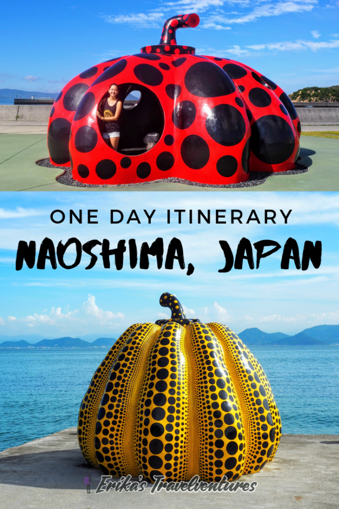 Naoshima Art Island one day itinerary, setouchi triennale one day itinerary for naoshima, naoshima ferry, where to stay on naoshima, Japan, Art house projects, yayoi kusama pumpkin pinterest
