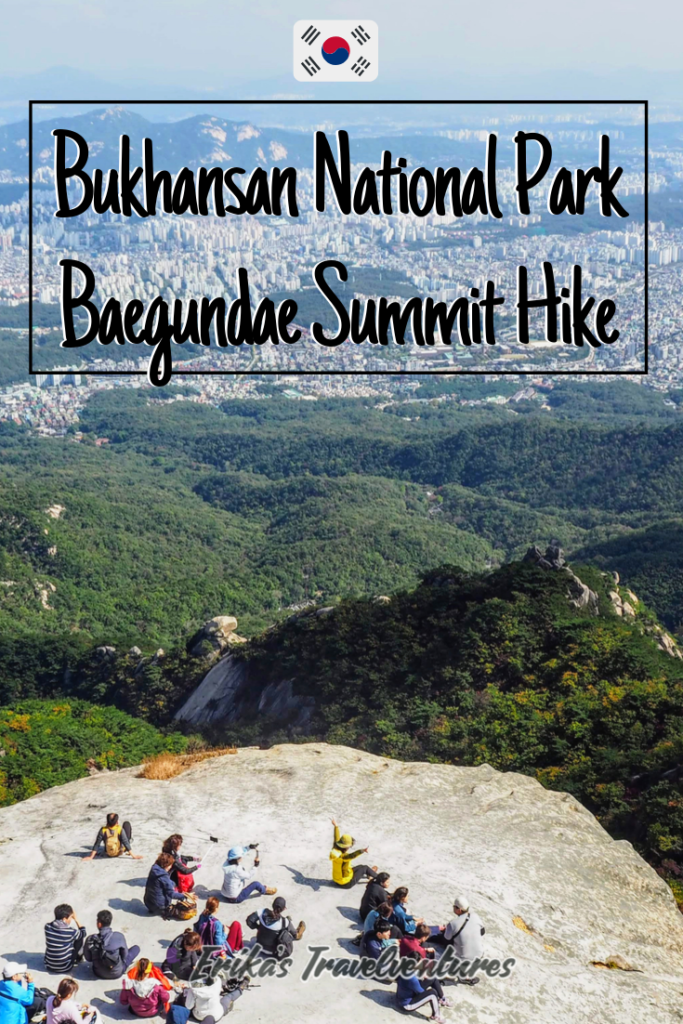 Baegundae Summit hike in Bukhansan National Park, from Seoul, South Korea. How to get there, what to expect hiking pinterest