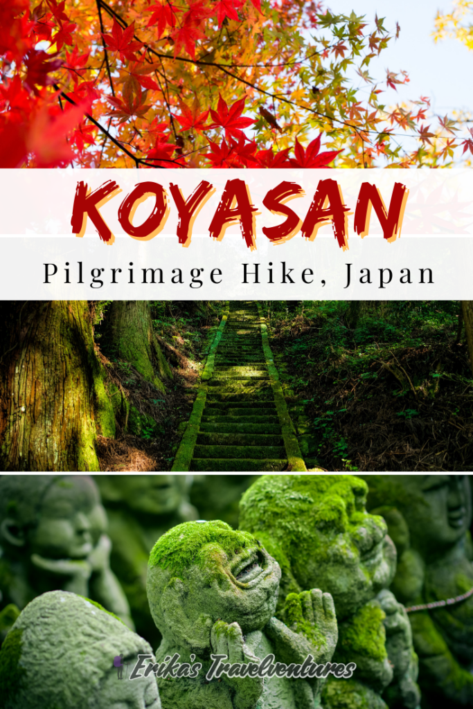 Hiking Koyasan pilgrimage hike in Japan, Mt. Koya hike pilgrimage from Osaka, holy mountain hike pinterest