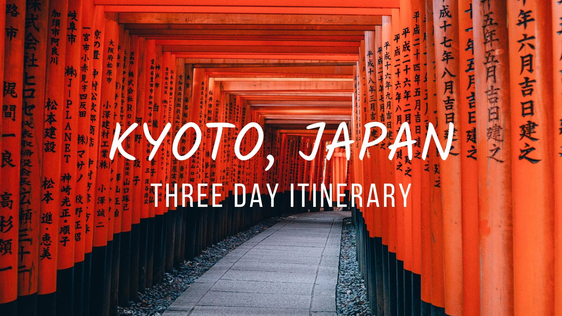 kamogawa river Kyoto three day itinerary, the perfect three days in Kyoto itinerary, things to do in Kyoto, Kiyomizudera, Ginkakuji, Kinkakuji, Arashiyama, Gion in three days in Kyoto nishiki market cover