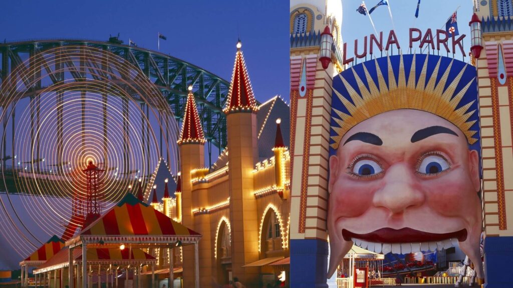 luna park sydney, luna park theme park sydney bucket list, bucket list ideas Sydney