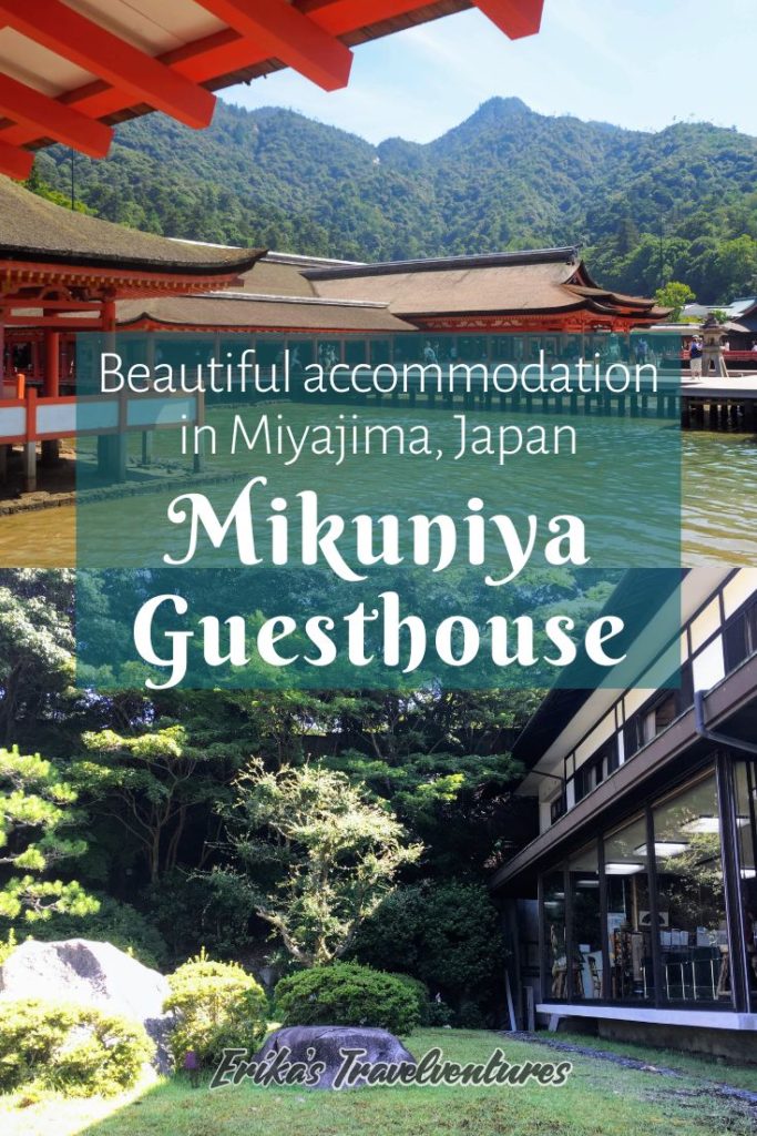 Miyajima Guest House Mikuniya, miyajima deer, best budget accommodation on miyajima hiroshima, japanese garden, white tanuki, ryokan guesthouse and hostel, Japanese culture and handicrafts station