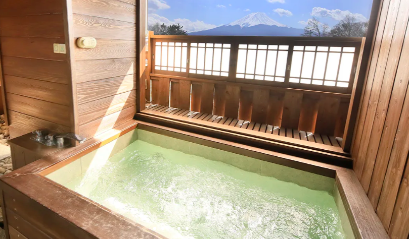 Mt Fuji hotels with private onsen, Fuji view with private onsen, Onsen hotel near Mt Fuji