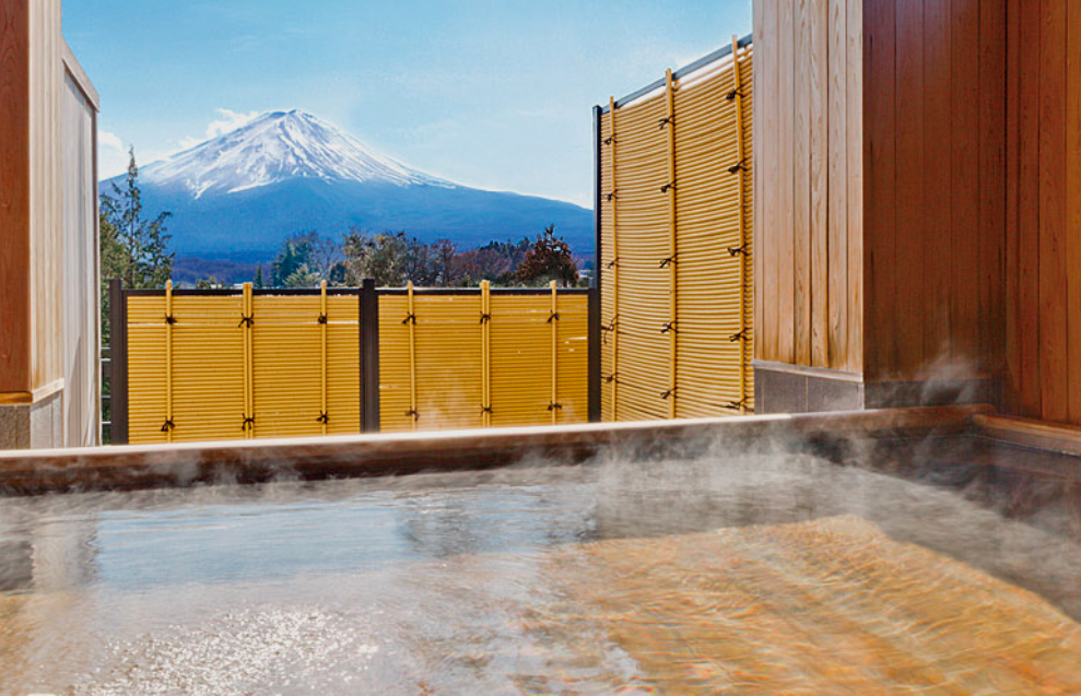 Mt Fuji hotels with private onsen, Fuji view with private onsen, Onsen hotel near Mt Fuji, Maruei Ryokan