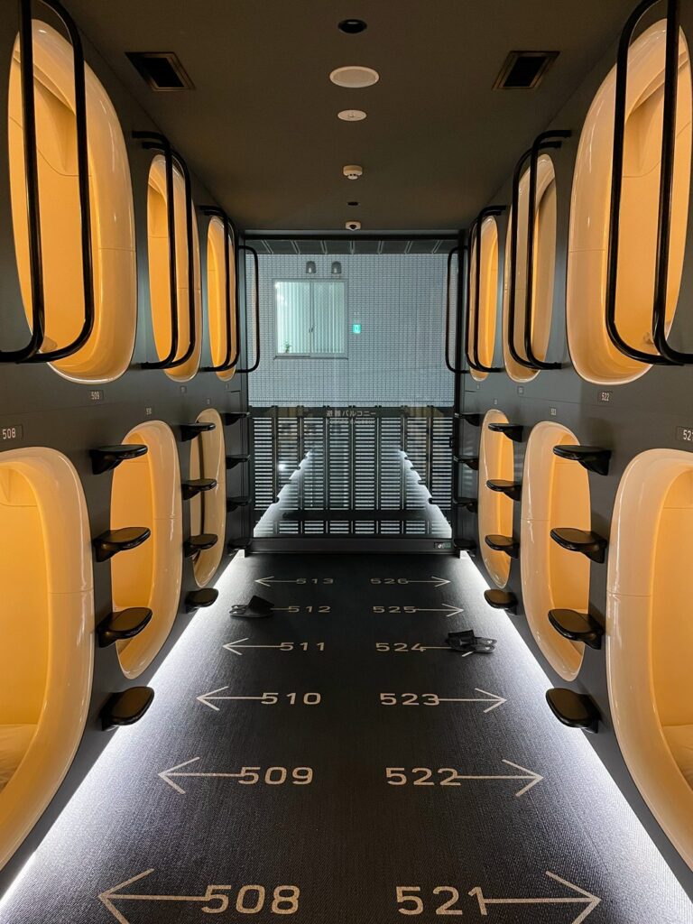 Capsule hotels in Japan for females, solo female travel capsule hotel Japan, Tokyo capsule hotels for women, female only Tokyo capsule hotels, what it's like to stay at a Japanese capsule hotel, Capsule hotel in Japan for women only ninehours 9h Nine hours capsule hotel