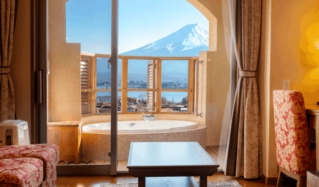 Hotels near Mt. Fuji, best hotels Mt Fuji views, Mt Fuji view hotels with private onsen, Mt fuji private onsen with mountain view, where to stay near Mt. Fuji with private onsen, Mt. Fuji view private onsen