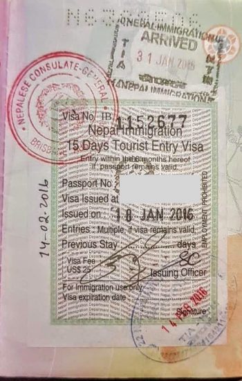 Nepal 15-day visa